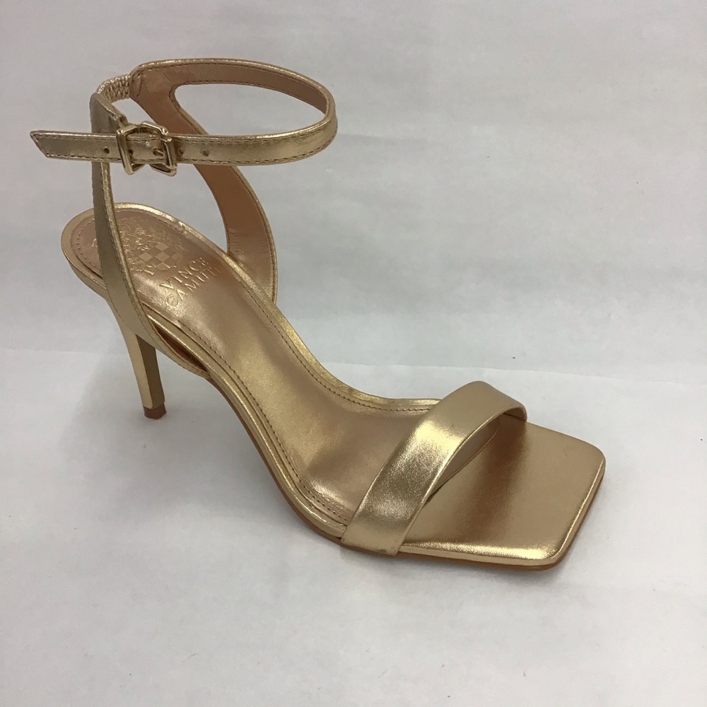 Vince Camuto Saprenda Gold Ankle-Strap Dress Sandal 7.5M Style:VC-Saprenda2
